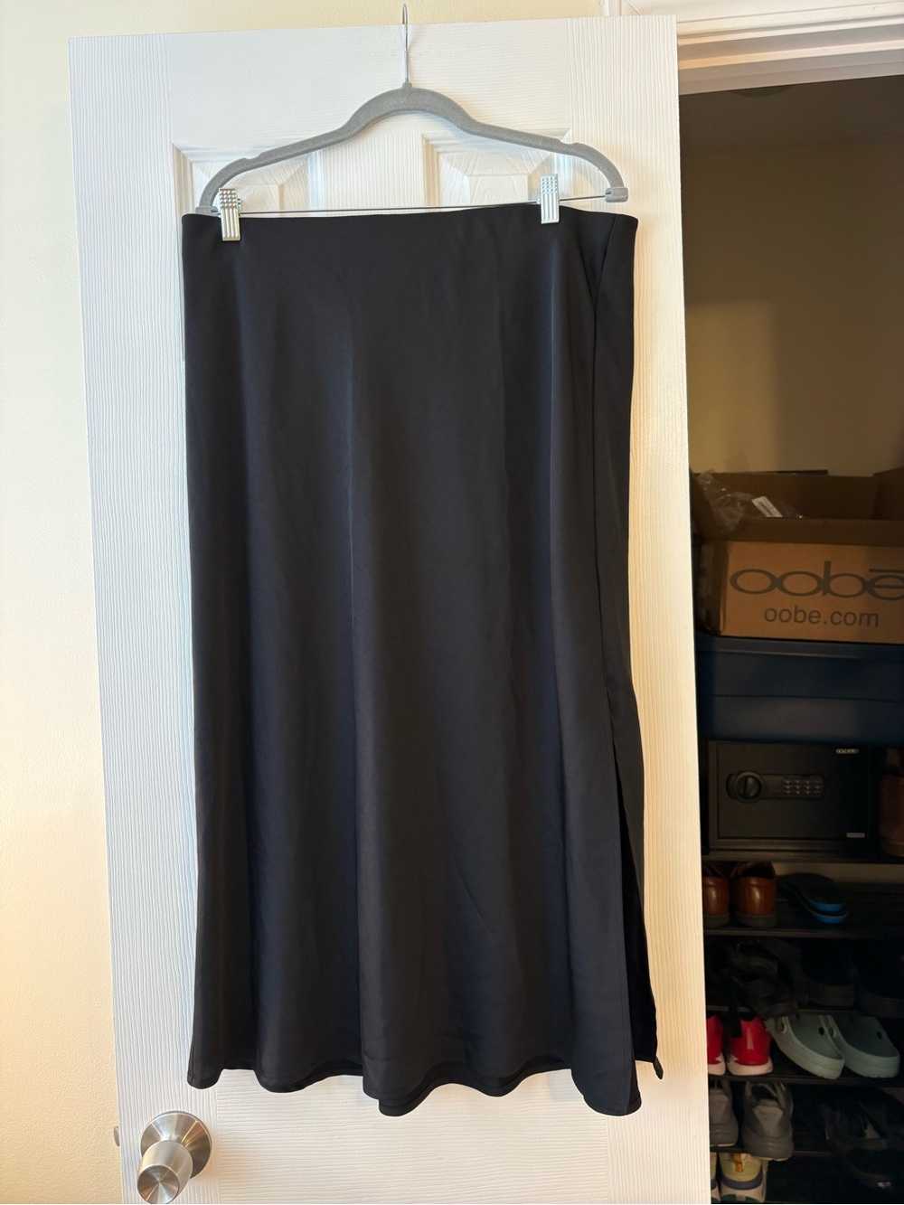 a new day Black Maxi Skirt with Subtle A-Line Silhouette